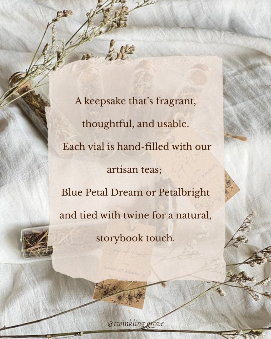 tea filled vials (wedding & event favours) tea filled vials (wedding & event favours)