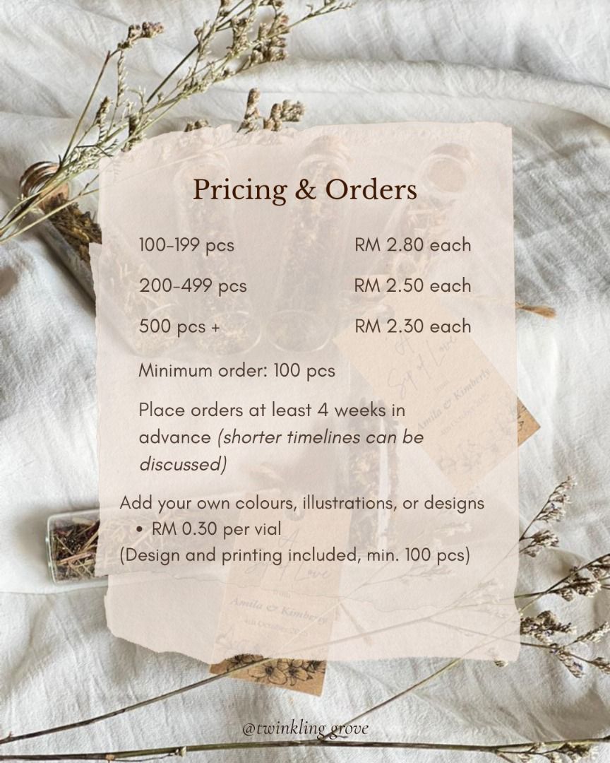 tea filled vials (wedding & event favours) tea filled vials (wedding & event favours)